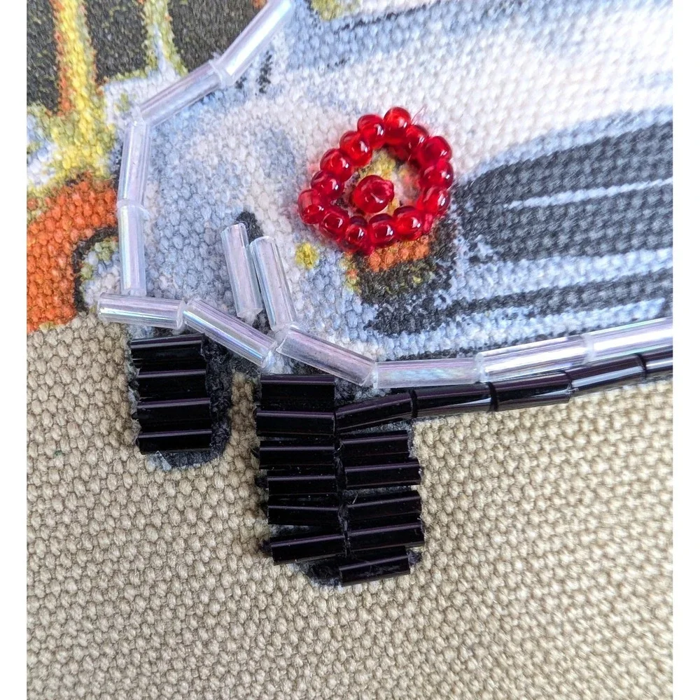 VTG Nostalgic Hand Bag Purse Beaded Italian Street Scene Retro